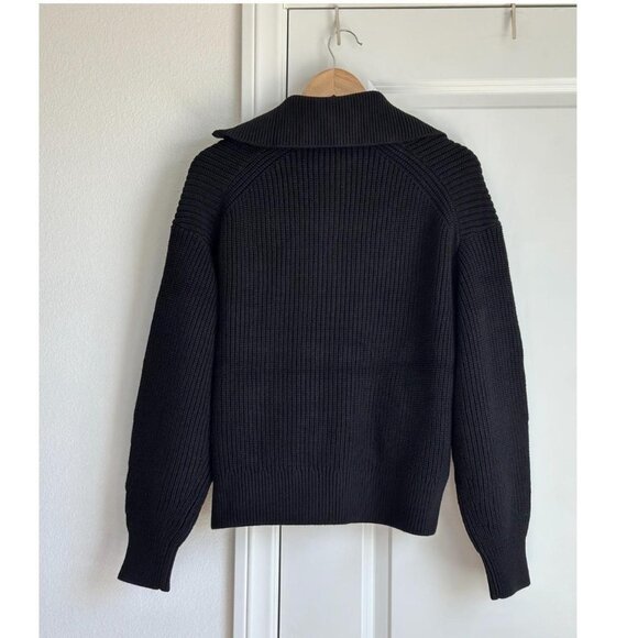 Everlane The Full Zip Sweater in Everyday Cotton in Black, Size Medium - Picture 10 of 10